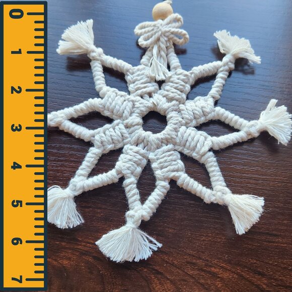 Macrame Snowflake Ornament Limited batch handmade Christmas boho Ornament - Picture 3 of 3